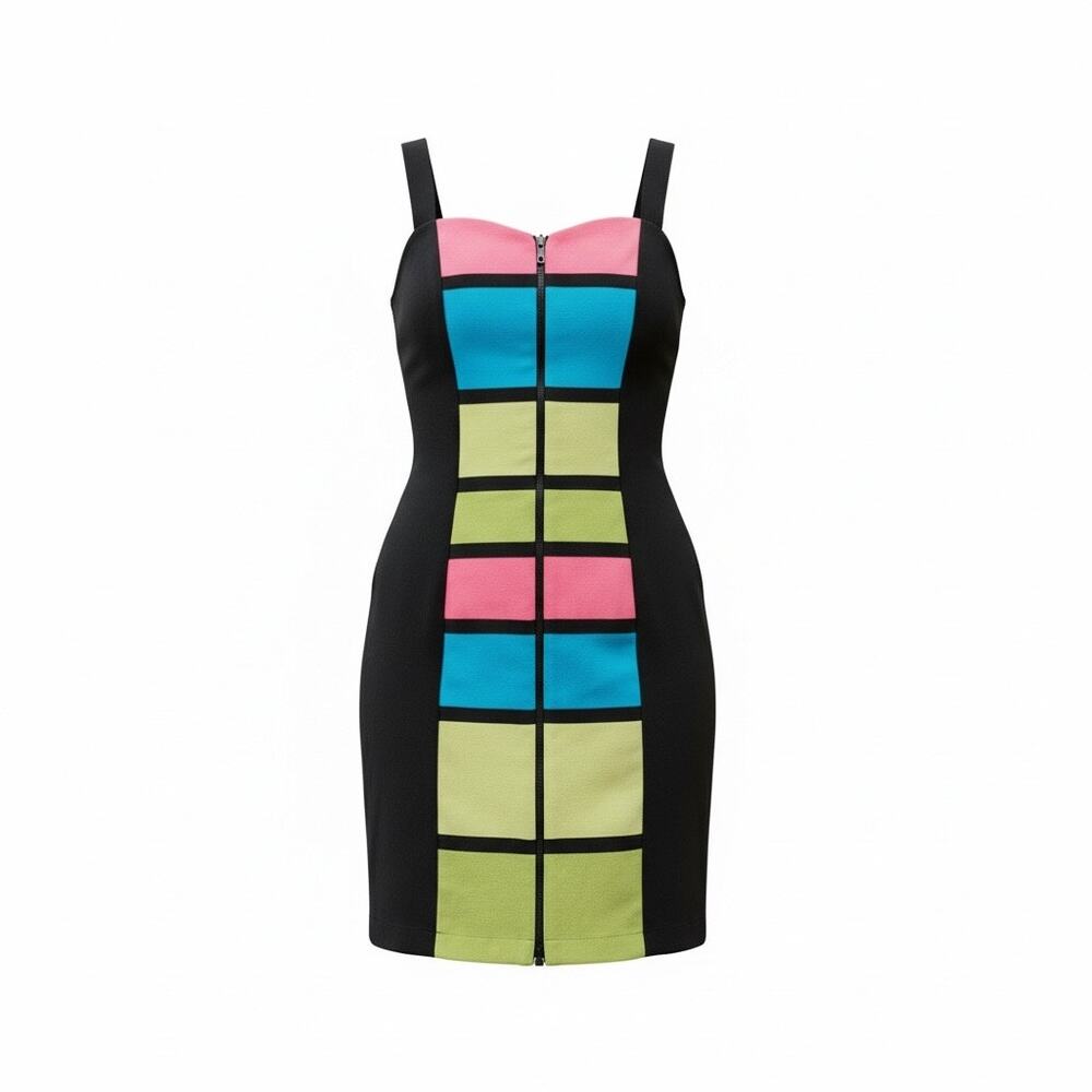 Cross Over 1 Colorblock Sleeveless Bodycon Dress Size 2X NWT Multicolor - Picture 2 of 7